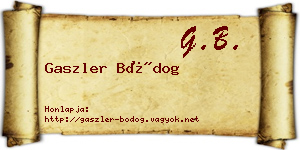 Gaszler Bódog névjegykártya